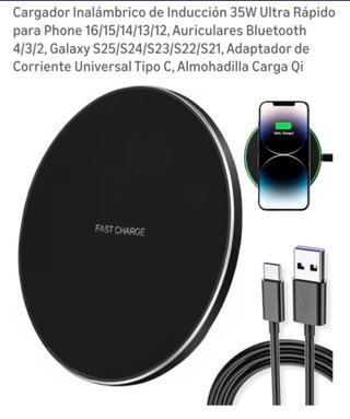 Base Carga Rápida Inalámbrica Qi