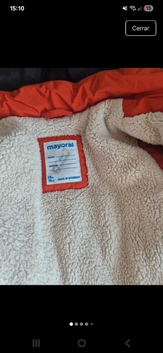 Chaqueta infantil naranja con capucha Mayoral