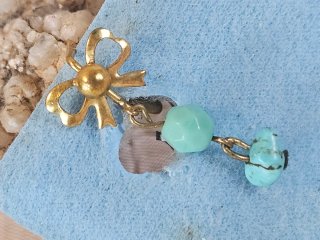 Pendientes vintage lazo y turquesa