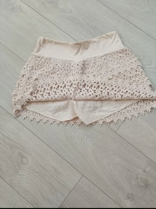 Falda-pantalón encaje beige Talla S/M