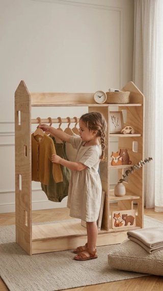 Armario para niños bajo Infantil Montessori Madera