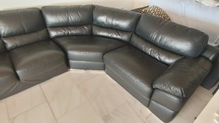 Sofá Rinconera Piel Negro