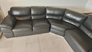 Sofá Rinconera Piel Negro