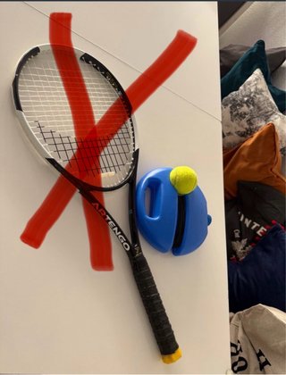 Kit Pelota Tenis con Base