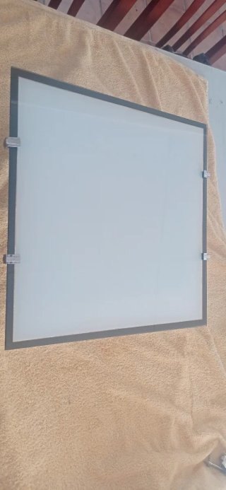 Lámpara de techo plafón cuadrada cristal y metal