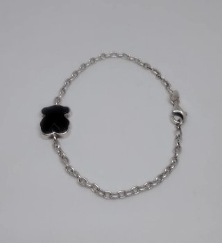 Pulsera Tous Oso Negro Plata y Ónix