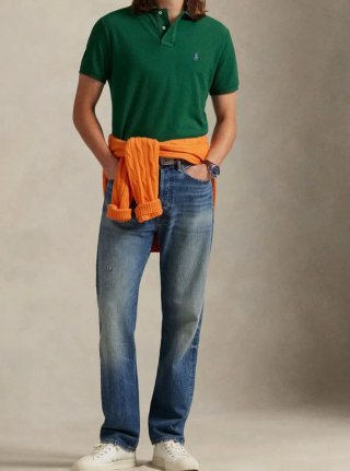 Polo Ralph Lauren Verde con Logo Morado