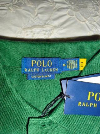 Polo Ralph Lauren Verde con Logo Morado