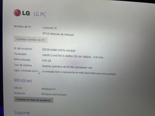 Portátil LG 13 Intel Core i5 4GB RAM Blanco