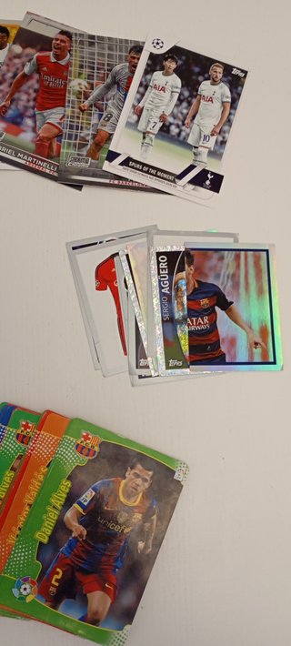 Lote 100 cromos fútbol liga variados