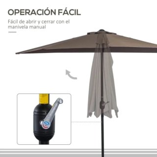 Sombrilla de exterior marrón