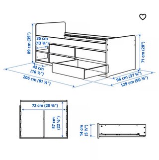 Cama individual Ikea con cajones