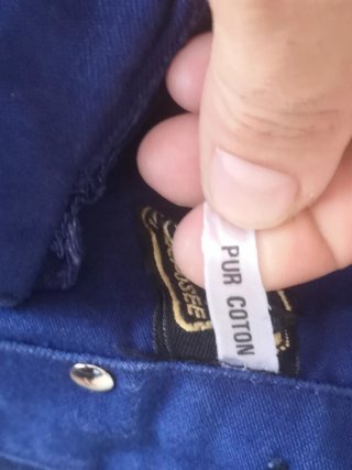 Pantalón 100% Algodón Lavado Azul Eléctrico