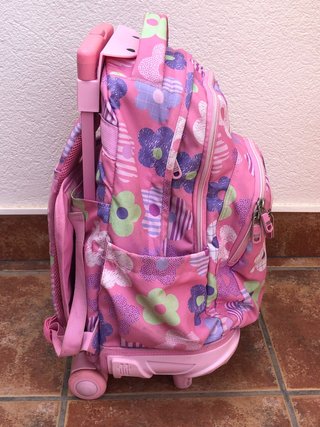 Mochila Totto Rosa con Ruedas y Flores