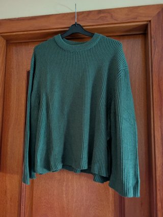 Jersey verde de punto grueso