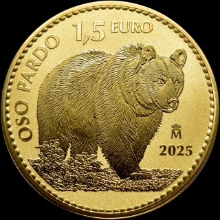 Moneda de Oro 1,5 Euro Oso Pardo 2025