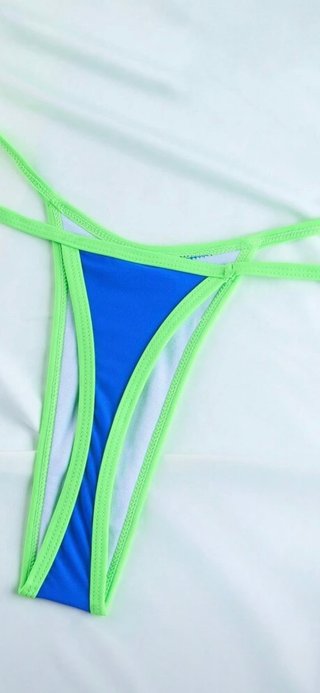 Bikini azul y verde