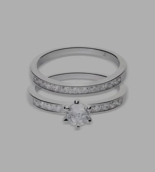 Anillo Plata Italiana 925 con Piedra Rosa
