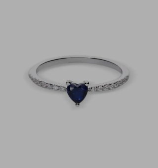Anillo Plata Italiana 925 con Piedra Rosa