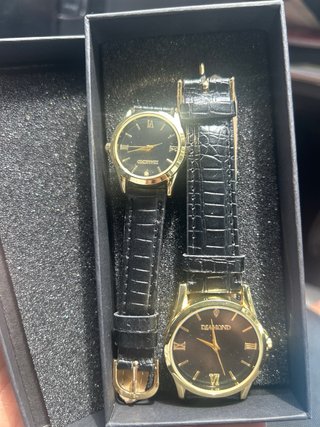 Pareja de Relojes diamond  O'PAL Caja Negra