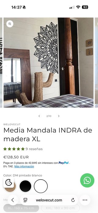 Decoración Mandala Madera Negra