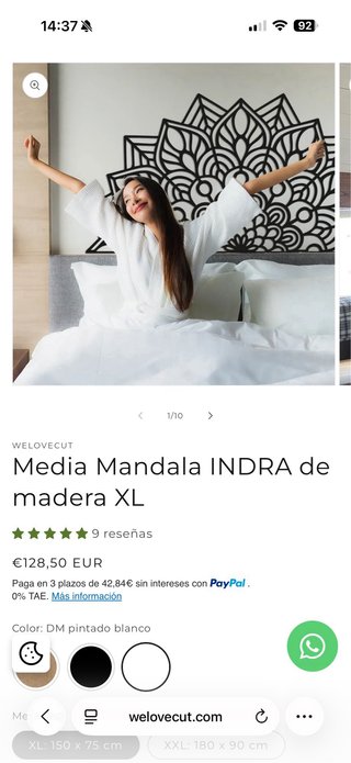 Decoración Mandala Madera Negra