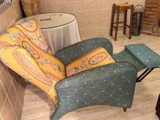 Tresillo vintage tela y cristal