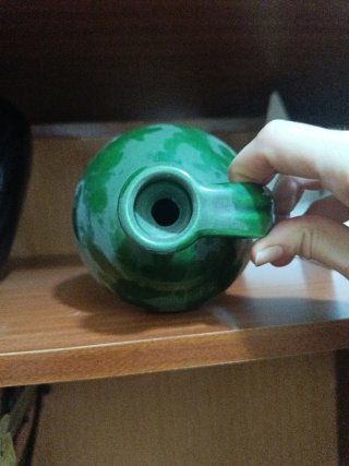 Jarrón decorativo verde cerámica