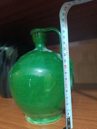 Jarrón decorativo verde cerámica