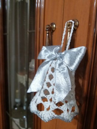 12 Segnaposto Campanelle Natale Argento