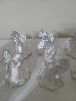 12 Segnaposto Campanelle Natale Argento