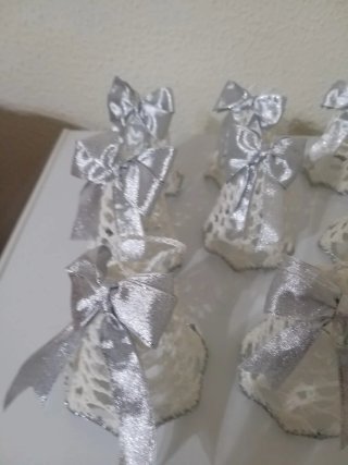 12 Segnaposto Campanelle Natale Argento