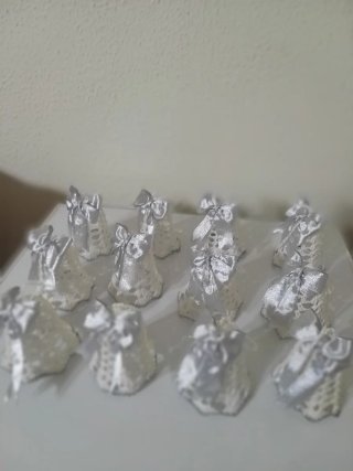 12 Segnaposto Campanelle Natale Argento