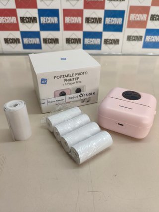 Mini impresora térmica portátil NK con 5 rollos de papel