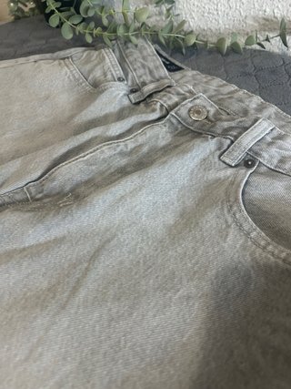 Jeans Straight Fit Gris Claro Vaquero Corte Recto
