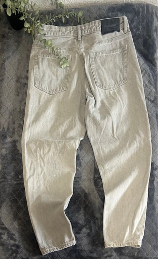 Jeans Straight Fit Gris Claro Vaquero Corte Recto