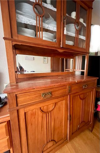 Alacena Antigua Madera y Cristal