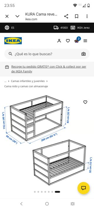 Cama Ikea Kura Reversible