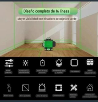 Nivel Láser 4D 16 Líneas Trípode Maletín