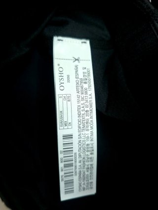 Sujetador deportivo Oysho Talla S Negro
