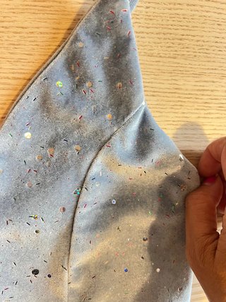 Bershka Blue Velvet Glitter Crop Top New without