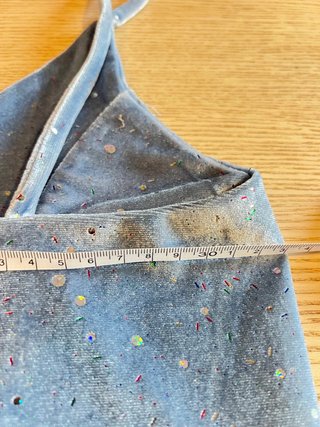 Bershka Blue Velvet Glitter Crop Top New without