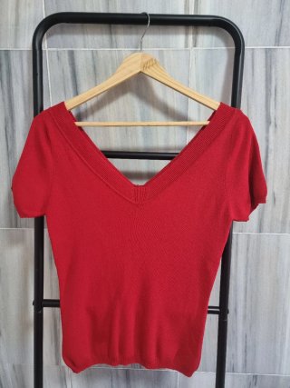 Conjunto dos piezas rojo con pedrería