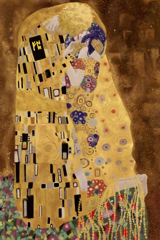 Denji y Reze Klimt El Beso 30x40ñ
