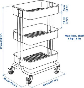 Carrito Organizador RÅSKOG IKEA Negro