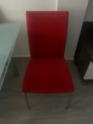 Juego 6 Sillas Tapizadas Rojas