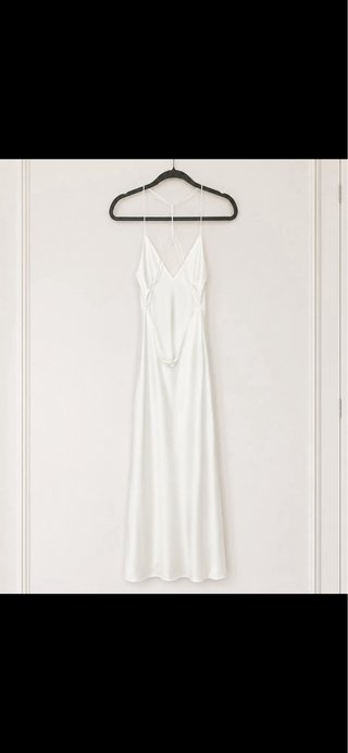 Vestido midi satén blanco talla M, nuevo, novia
