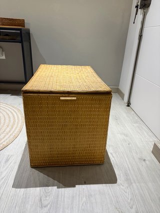Baúl grande mimbre y madera