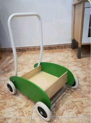 Carrito correpasillos Ikea madera y verde