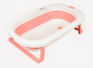 Bañera Plegable Bebé Rosa y Blanca